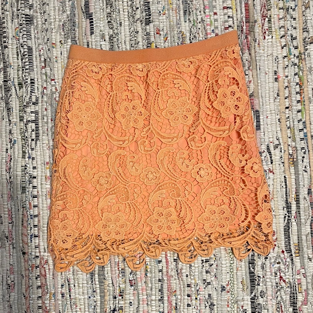 Peach lace skirt